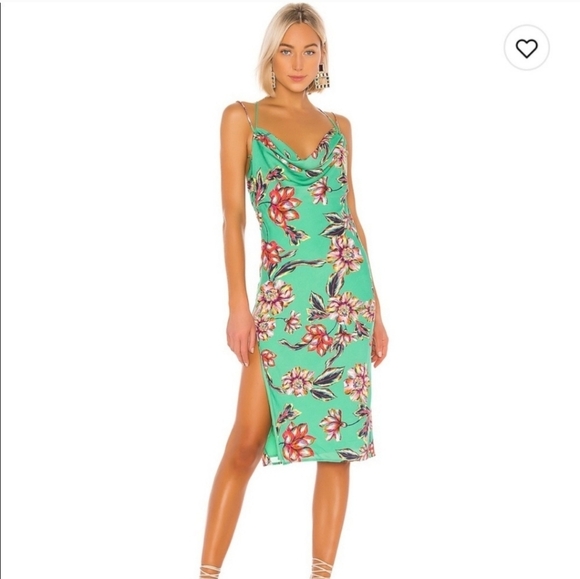 Revolve x Michael Costello Bentley Green Floral Size XS Dress - Picture 1 of 12